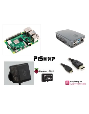 Raspberry Pi4 Model B 4GB Black/Grey Official Case Kit 64GB uSD