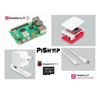 Raspberry Pi5 8GB Red/White Official Kit 64GB uSD