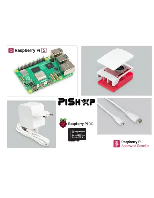 Raspberry Pi5 8GB Red/White Official Kit 64GB uSD