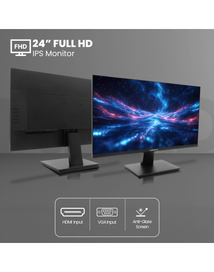 Volkano 24-inch Full HD IPS Monitor with HDMI/VGA, 100 Hz