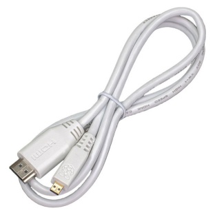 Official White 1m Micro-HDMI to Standard HDMI (type A) for Pi4/5 and Pi400/500