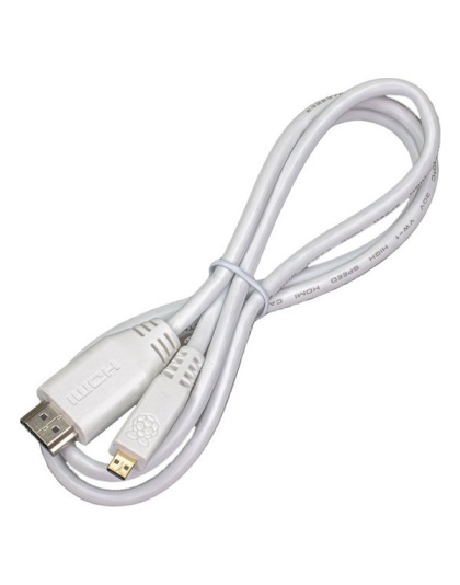 Official White 2m Micro-HDMI to Standard HDMI (type A) for Pi4/5 and Pi400