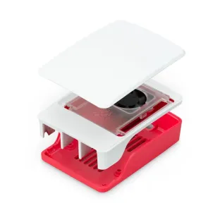 Raspberry Pi 5 official red/white case with fan and heatsink