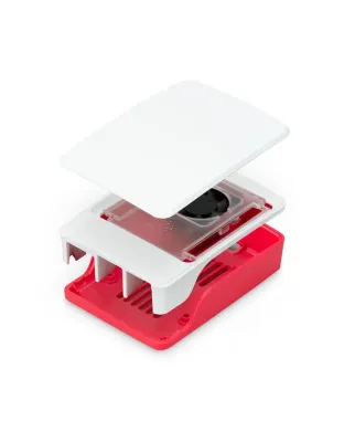 Raspberry Pi 5 official red/white case with fan and heatsink