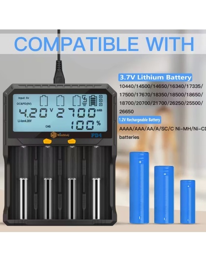 PD 20W LCD fast universal battery charger