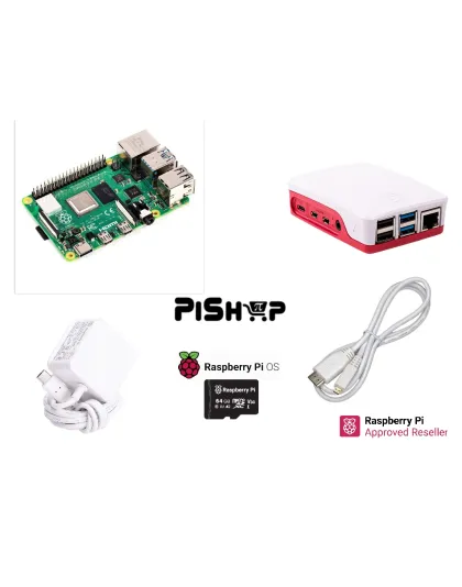 Raspberry Pi4 Model B 8GB Red/White Official Case Kit 64GB uSD