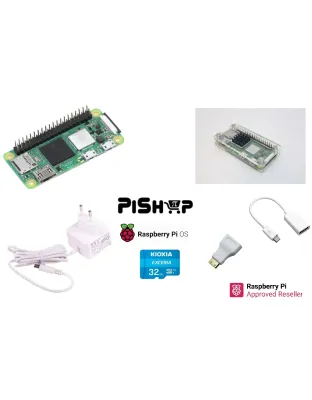 Raspberry Pi Zero 2 WH Acrylic Kit (with pre-soldered header) Kioxia 32GB uSD